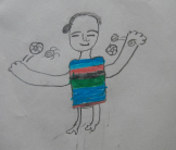 Juggling drawing by EBT Refuge children