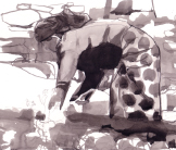 Planting vegetables drawing by Esther Tyson