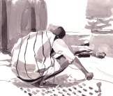 Weaving drawing by Esther Tyson