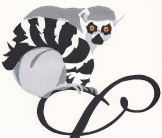 Lemur screenprint by Esther Tyson