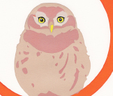 Owl orange screenprint by Esther Tyson