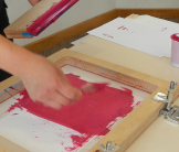 Esther Tyson's Printing screenprint workshop