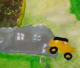 Yellow car School mural Keswick