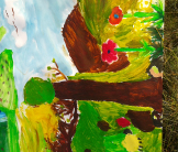 Tree and flowers School mural Keswick