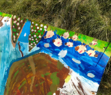 Tree and flowers School mural Keswick